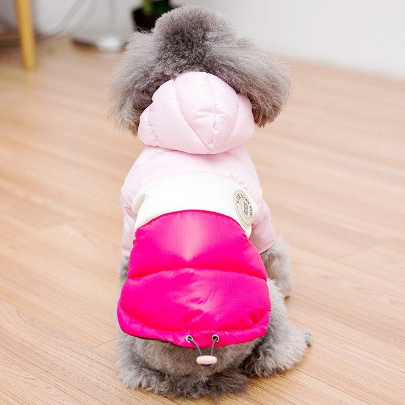 Winter Padded Dog Down Jacket Warm Soft Dog Clothes Fashion Puppy Jacket Cute Solid Cat Coat Pet Outfits French Bulldog Clothes