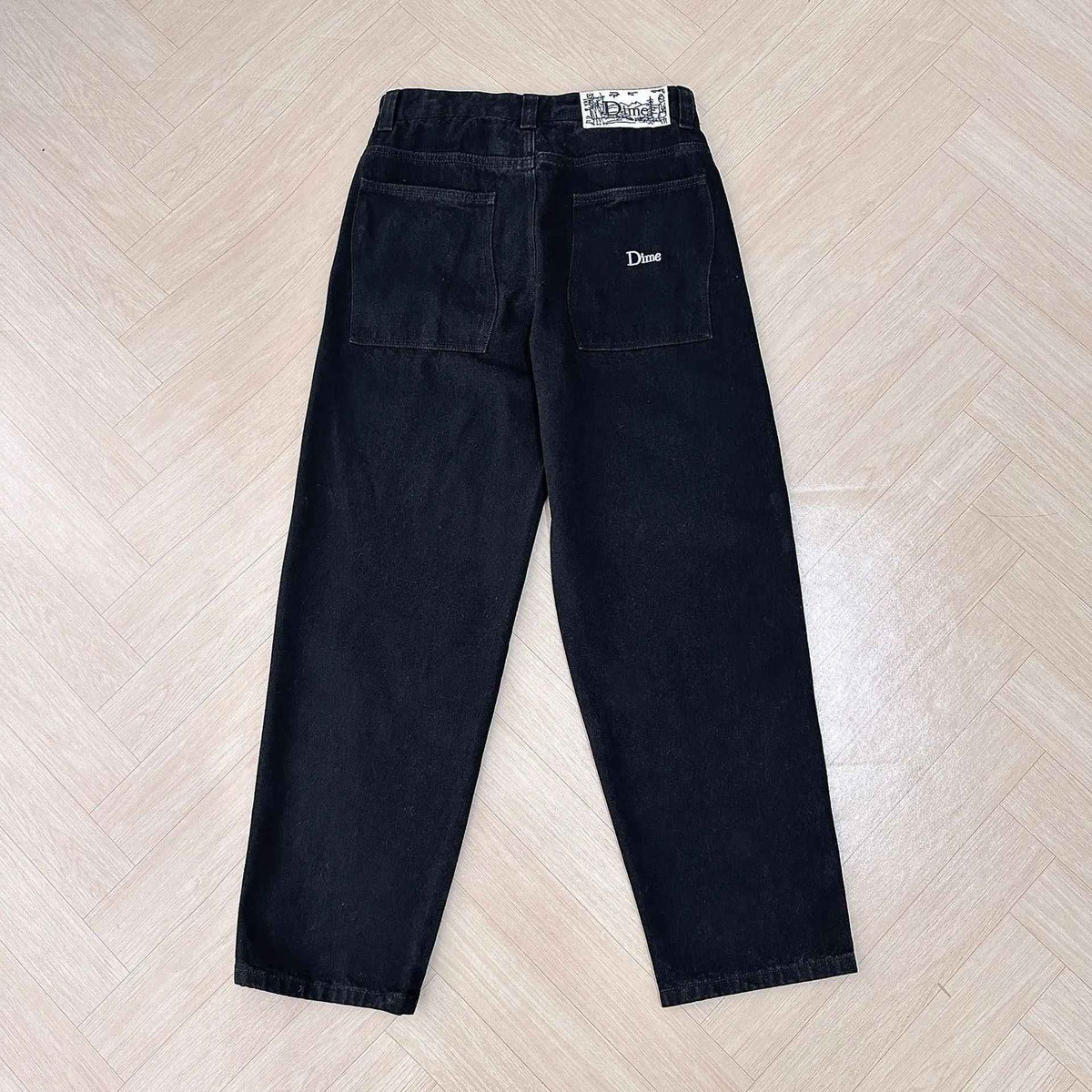 Dime Baggy Straight Leg Loose Casual Streetwear Skateboard Men's Jeans ENIM PANTS Washed Denim Long Short Hip Hop Style