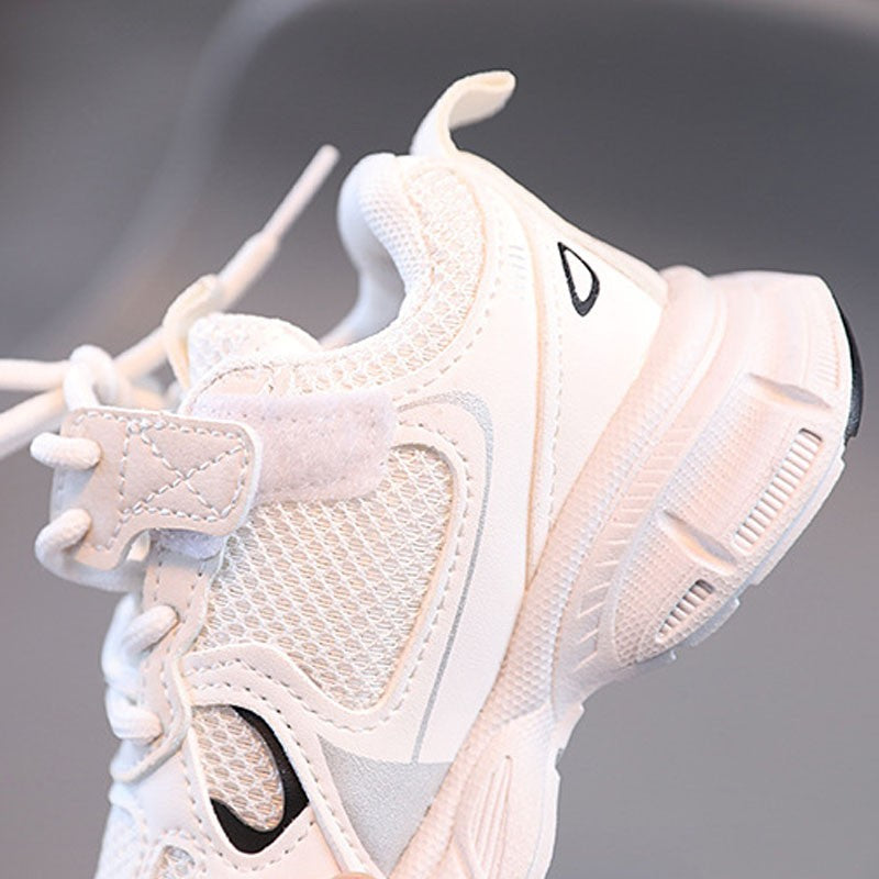 Spring and Autumn Children Sports Shoes Unisex Kids Sneakers Mesh Upper Breathable Basketball Shoes Tennis Casual Flats Footwear