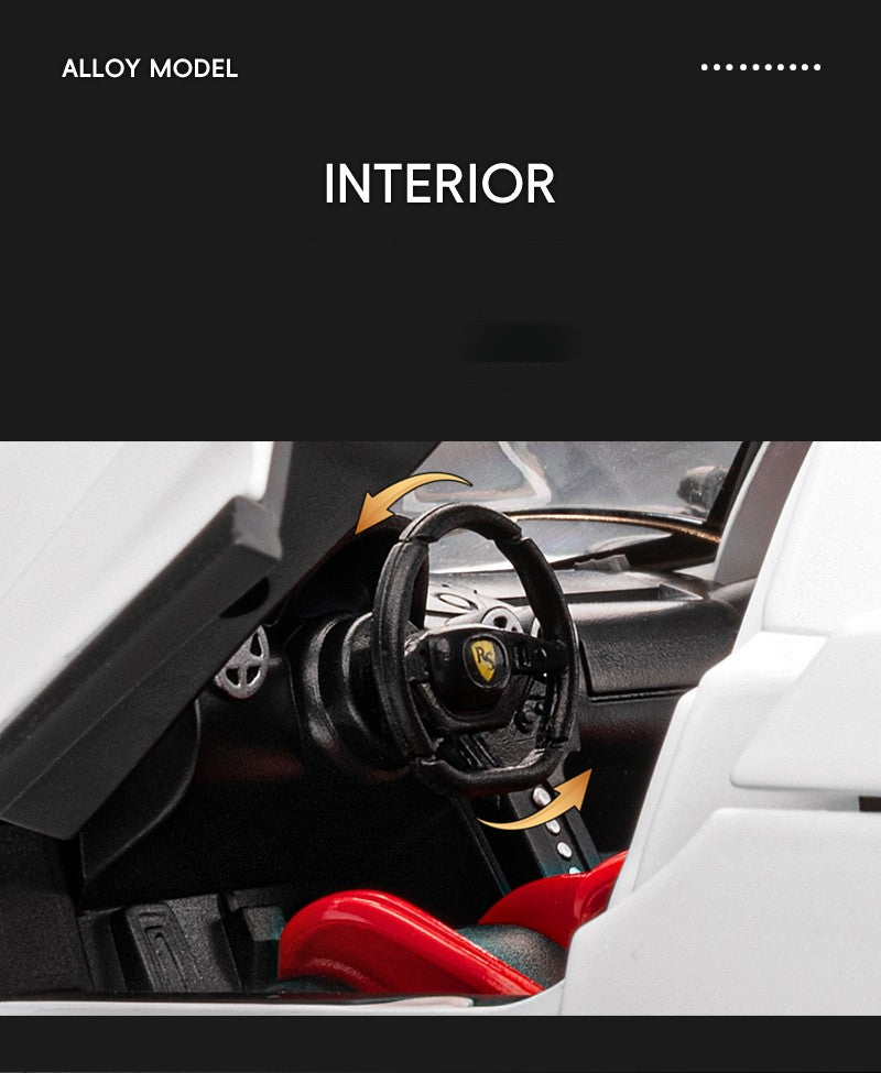 1:24 Enzo Sports Car Alloy Scale Car Model Diecast Metal Miniature Car Model Sound?Light Children Toy Car Vehicles Gifts