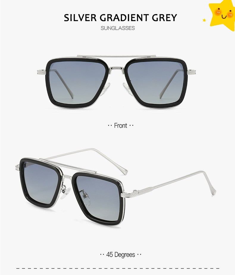 Luxury Fashion Tony Stark Style Kids Polarized Sunglasses Children Square Sun Glasses Boys Girls Oculos Retro Iron Man Glasses