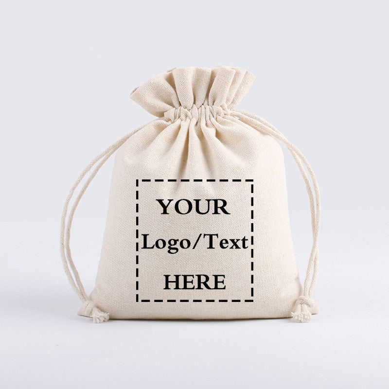 10/20pcs LOGO Custom Cotton Storage Drawstring Anti-Dust Bag for Home, Party, Eid, Easter, Christmas gifts package