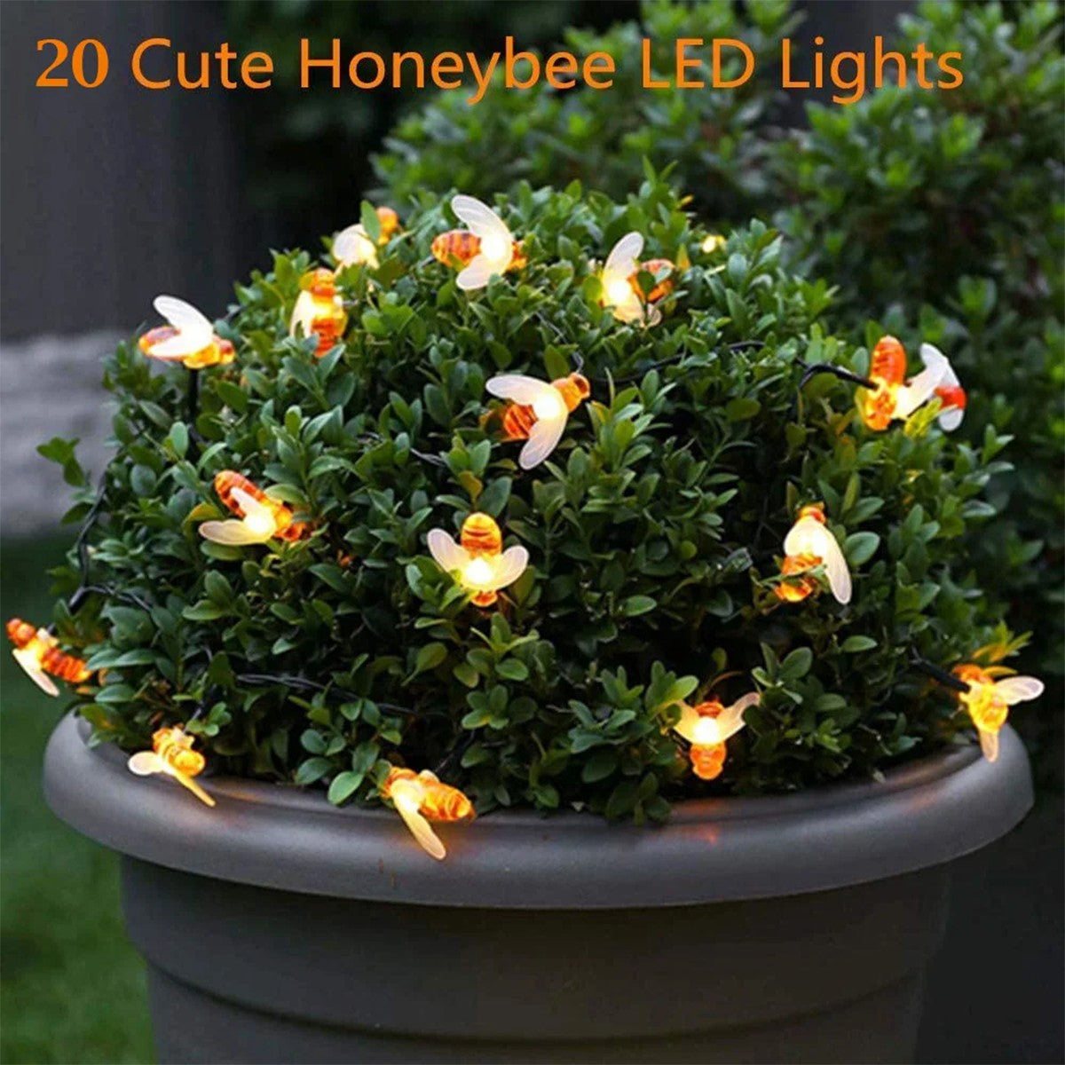 5m/7m/12m Led String Light Solar Lights Outdoor Garden Fairy Holiday Party Decorative Solar Powered Cool White Bee Colored Patio