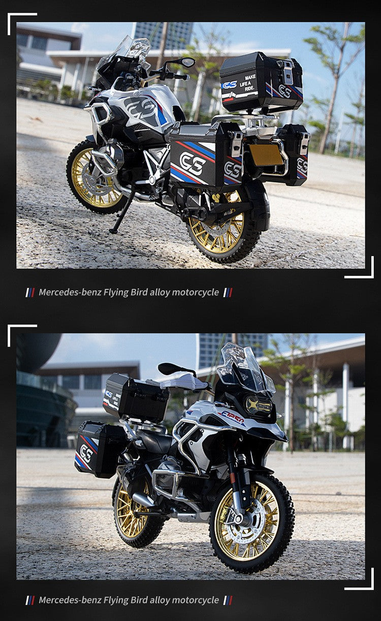1:10 R1250GS Adventure Alloy Die Cast Motorcycle Model Vehicle Collection Sound and Light Off Road Autocycle Toys Car
