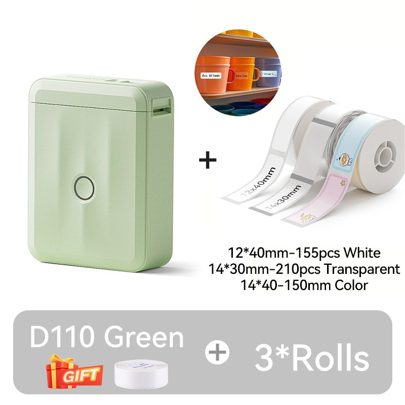 NIIMBOT D110 Upgraded Version Thermal Label Printer Mini Portable Smart Label Maker With Tape for Office Home Kitchen School