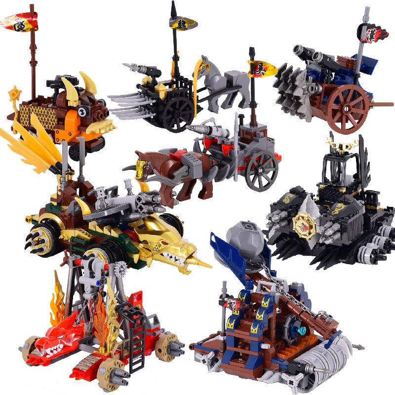 MOC Roman Empire Spartan Army Medieval Soldier Chariot Building Block Bricks Ancient Military War Helmet Toys For Children