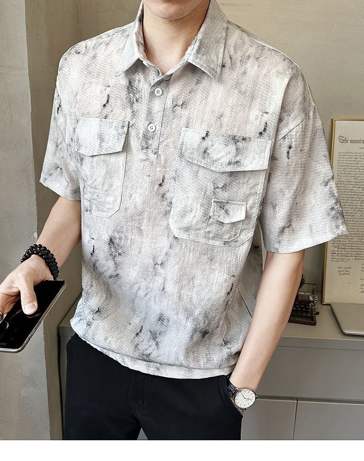 2025 High-end New Short-sleeved Men's Shirt Summer Fashion Trendy Brand Half-sleeved Thin Loose Casual Trend