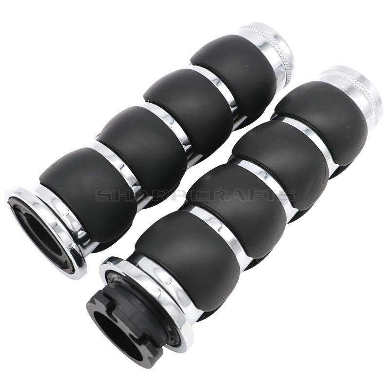 1" 25mm & 7/8'' 22mm Billet Rubber Flame Spike Hand Grips For Harley Honda Kawasaki Suzuki Yamaha Bikes Cruiser Chopper Custom