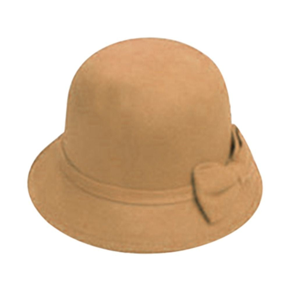 Elegant Brim Bowler Fedora Hats Church Bowler Cloche Hats Women Vintage Retro Hat Autumn Winter Warm Hat Wool Felt Bucket Cap