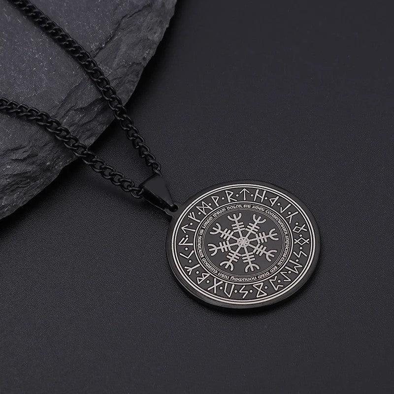 Rune Compass Necklace for Men Vintage High Quality Pendant Amulet Party Jewelry Gift