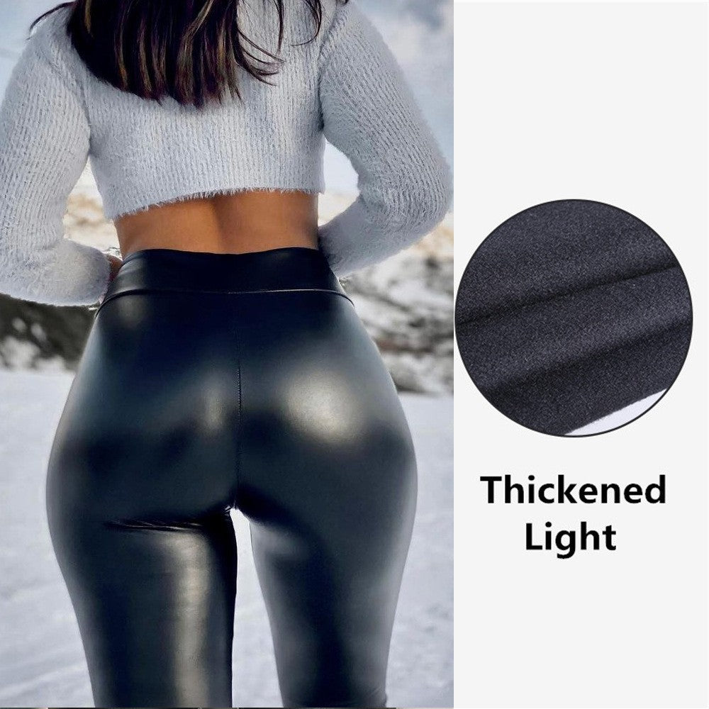 High Waiste Pu Leather Pants Women Autumn 2023 Fashion Versatile Casual Solid Slim Hip Lifting Pencil Trousers Female Streetwear