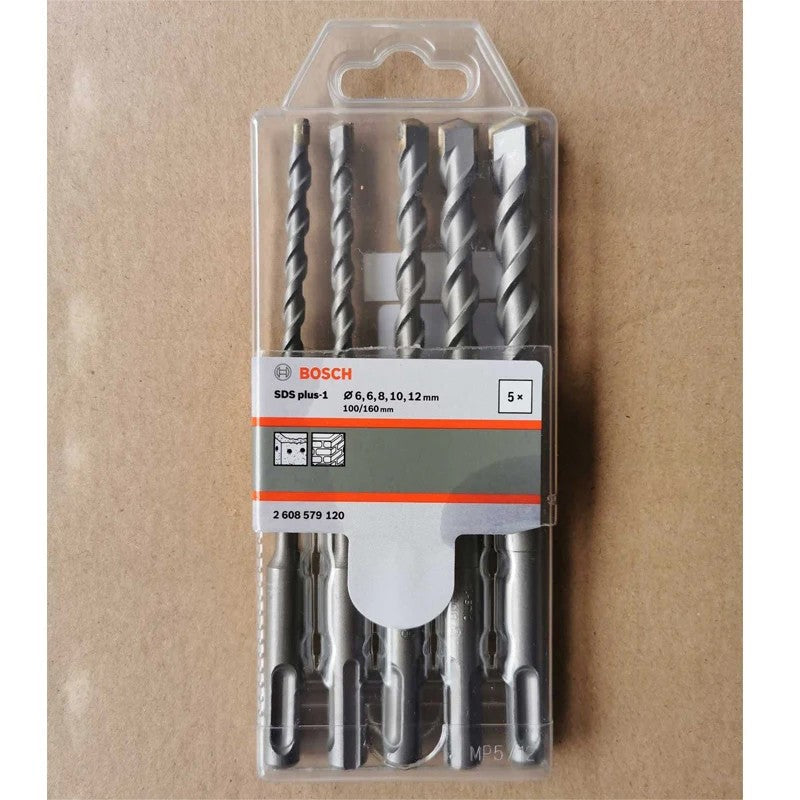 BOSCH 2608579120 SDS Plus-1 Rotary Hammer Drill Bit Set 5Pcs 160MM For Concrete Masonry Tool Attachment