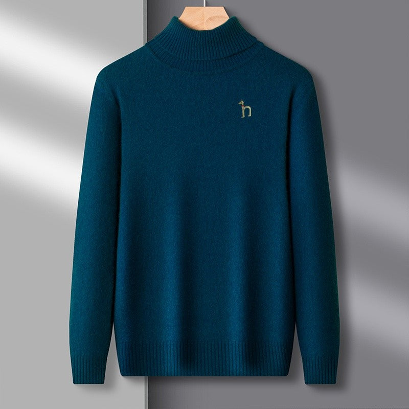 Hot Sales Autumn Winter New Men's Long Sleeve High Neck Pullover Sweater Luxury Quality Print Soft Warm Knitted Fashion Menswear