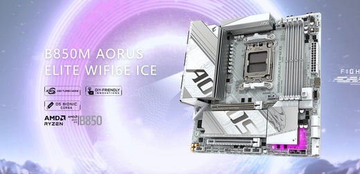 GIGABYTE B850M AORUS ELITE WIFI6E ICE New Motherboard supports up to AMD Ryzen 9000 series 12+2+2 power supply / Socket AM5