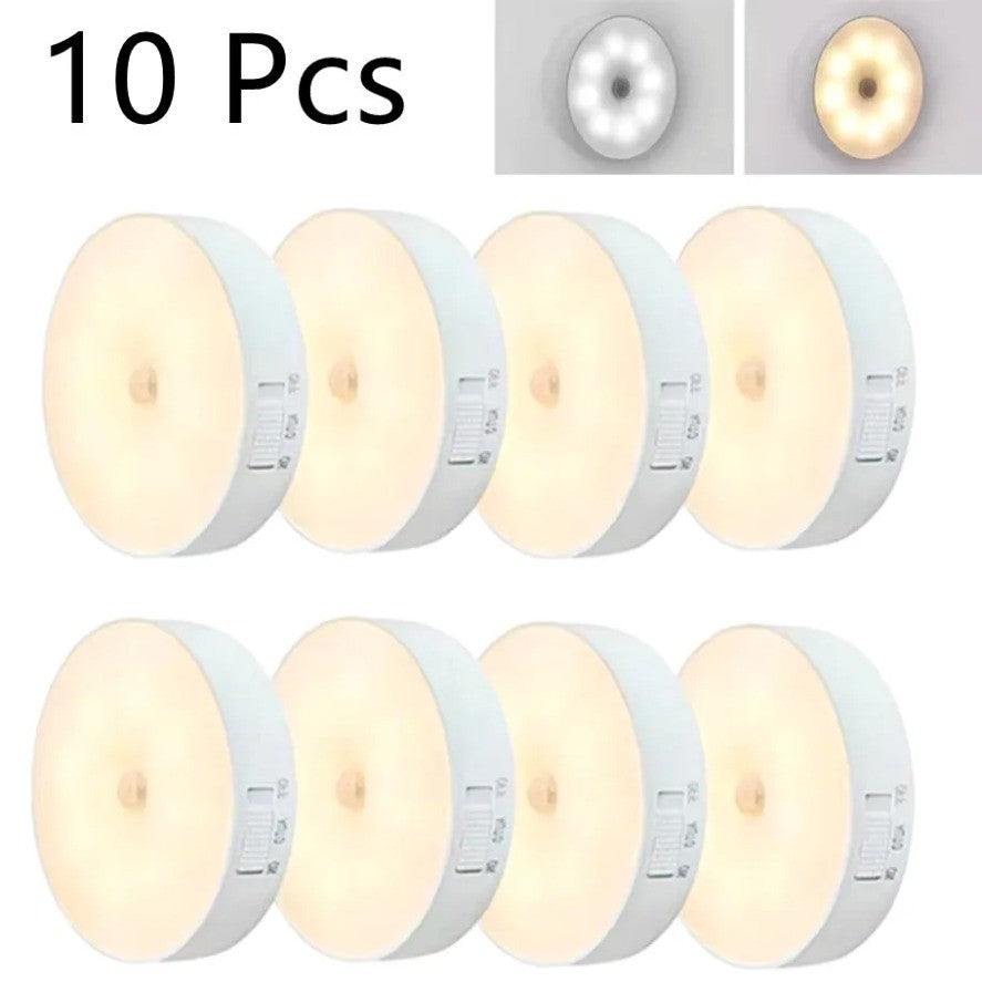 USB Charging Smart Sensor Lamp LED Human Body Induction Night Light Bedside Bedroom Home Corridor Lighting 8 LEDs Mini Wall Lamp