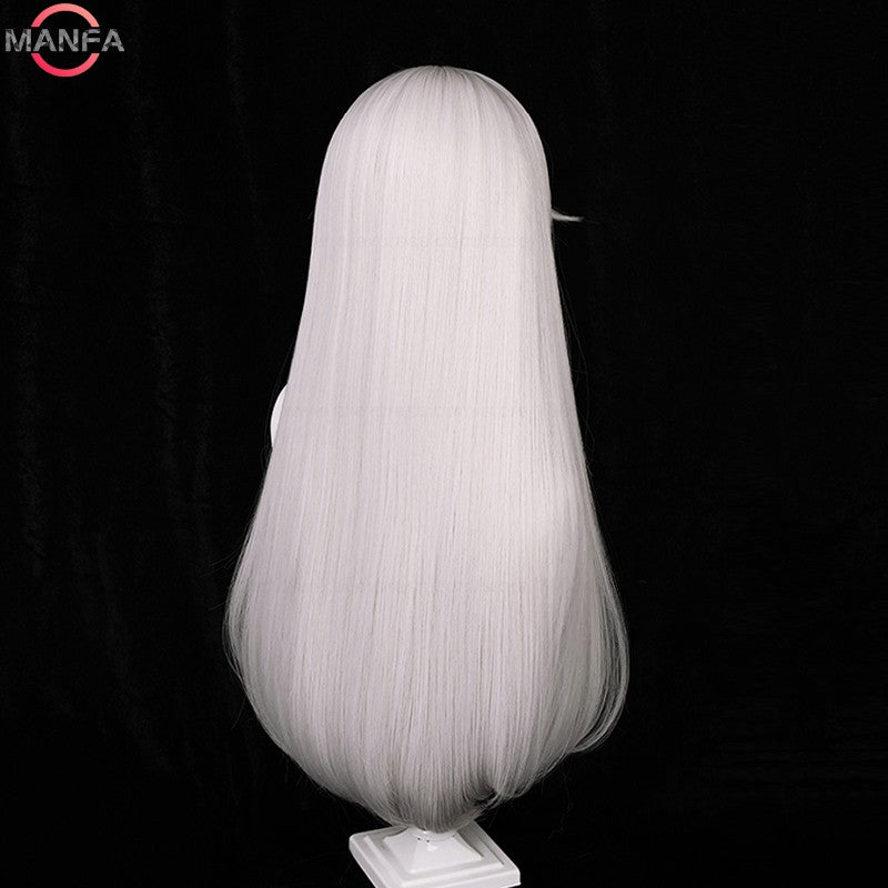 HSR Clara Cosplay Wig 75cm Long Straight Hair Silver Pink Wigs Heat Resistant Synthetic Wigs Halloween Party