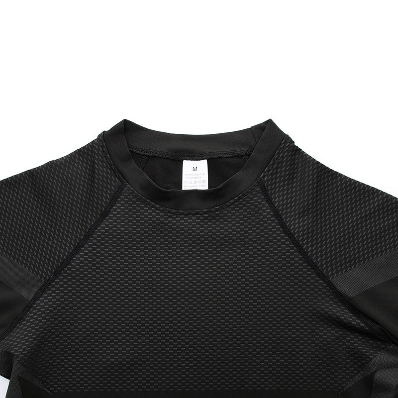 Men's Gym Compression Running Shirt Tight Short Sleeve Sports T-Shirt Fitness Training Workout Breathable Homme Athletic Shirt