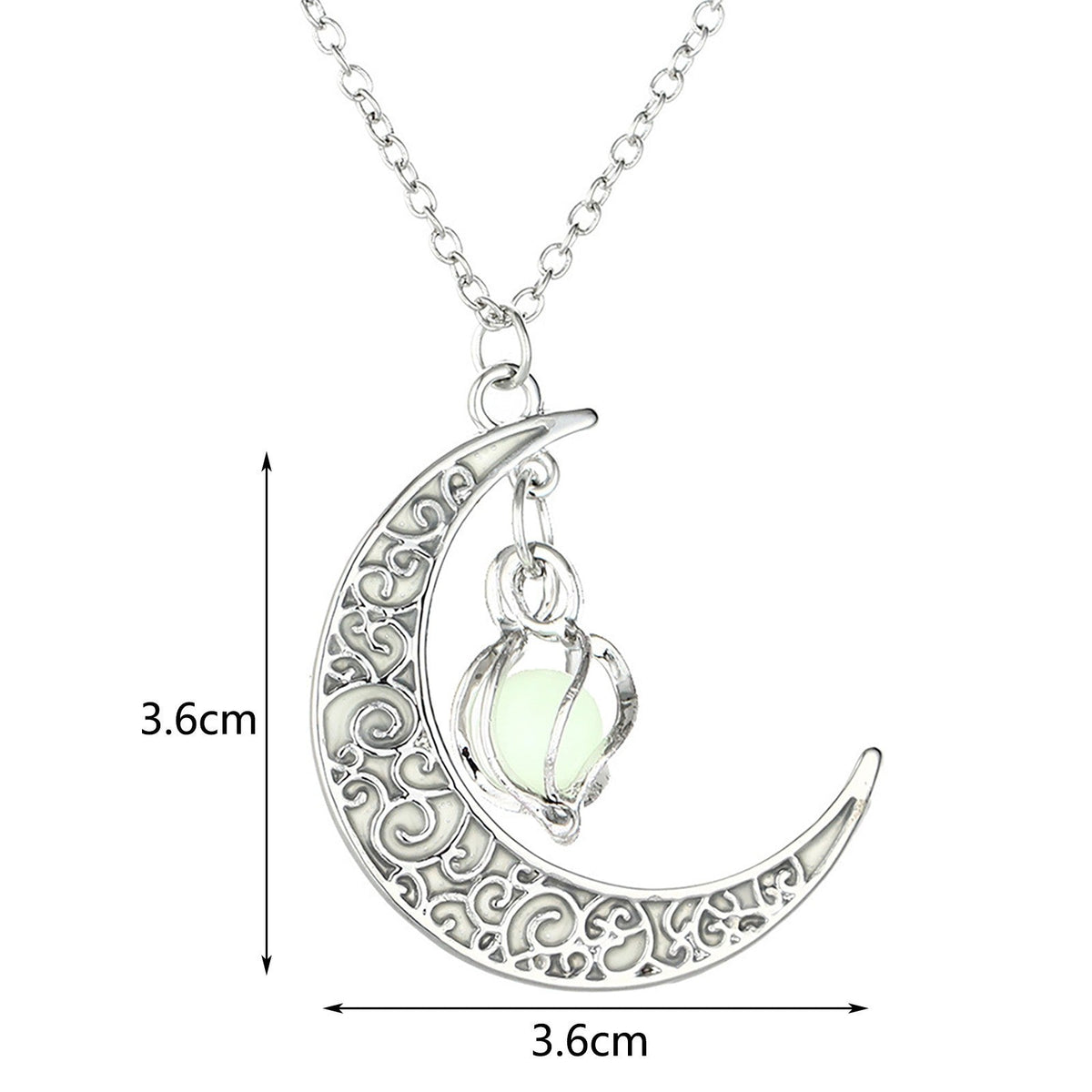 Womens Teen Girls Luminous Moon Necklace Moon Pendants Chain Choker Glow in The Dark Necklace Jewellery Gifts ????????