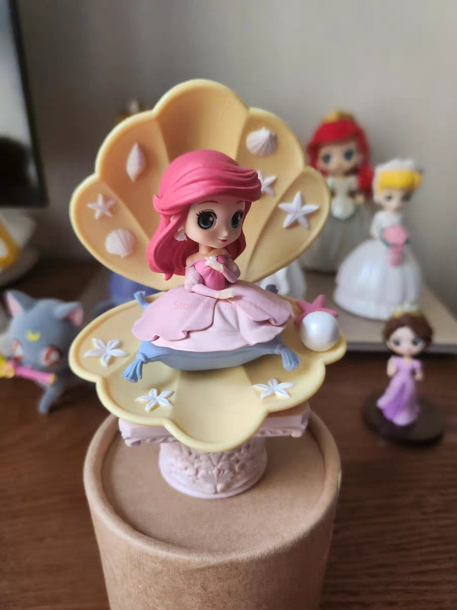 Bandai Disney The Little Mermaid Anime Qposket Characters Ariel Glitter Line Action Figure Collectible Model Toys Birthday Gift
