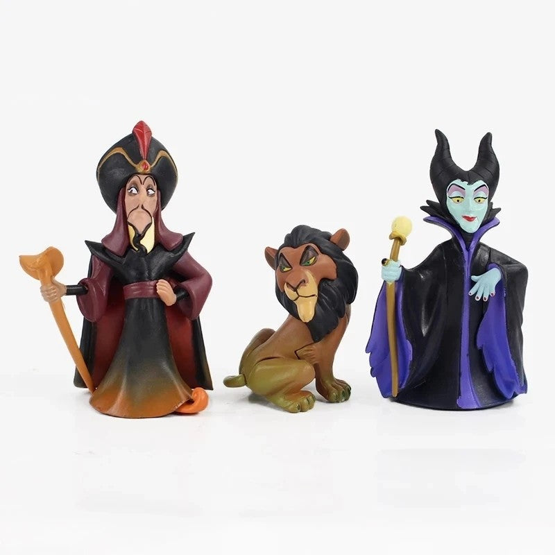 Disney Anime 5Pcs/Set Red Queen Villains Maleficent Jafar Ursula Vinyl Action Figure Model Toys For Children Christmas Gift
