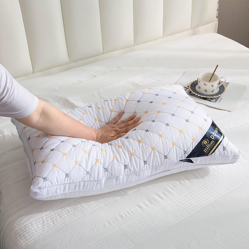 Polyester Pillow Insert for Adults - Hotel & Home Use, Soft White Rectangular Bedding Core, Durable Pillow for Dorm & Household
