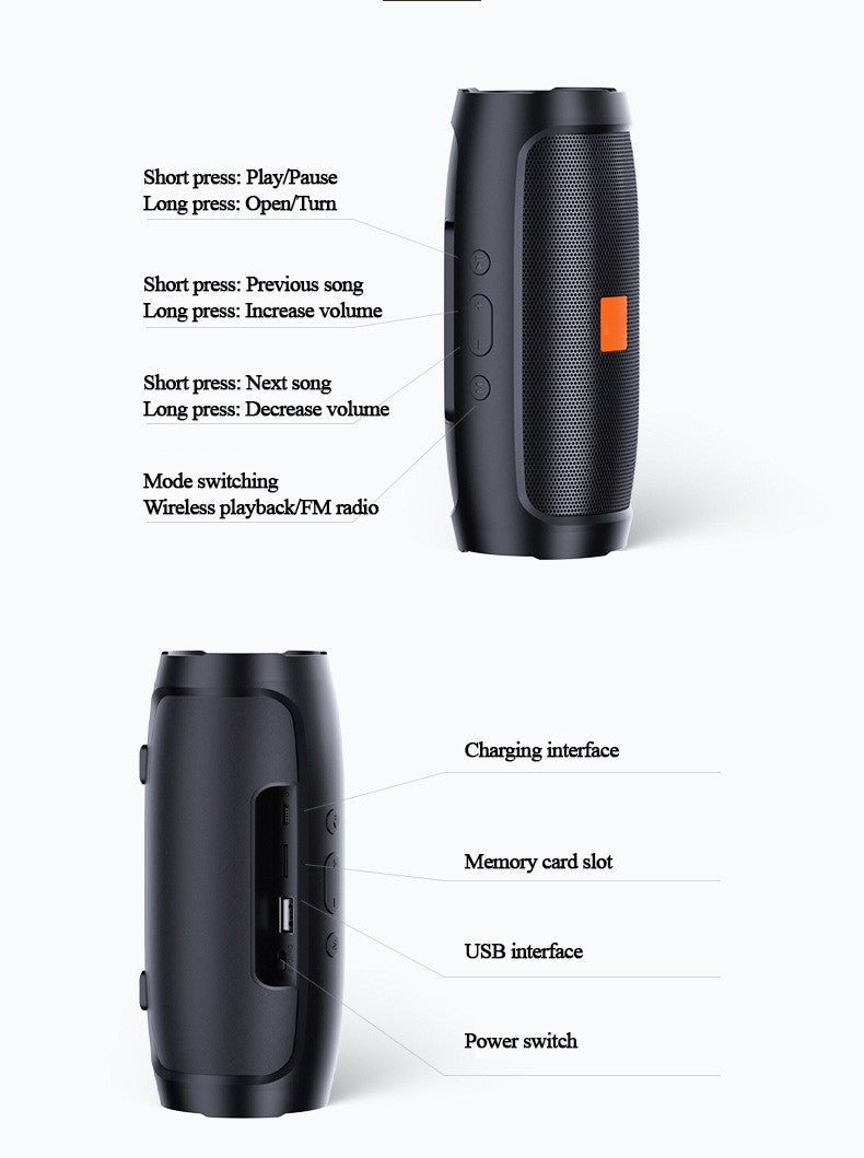JBJ007 Bluetooth speaker, subwoofer, small outdoor portable stereo surround speaker, home smart Bluetooth wireless speaker