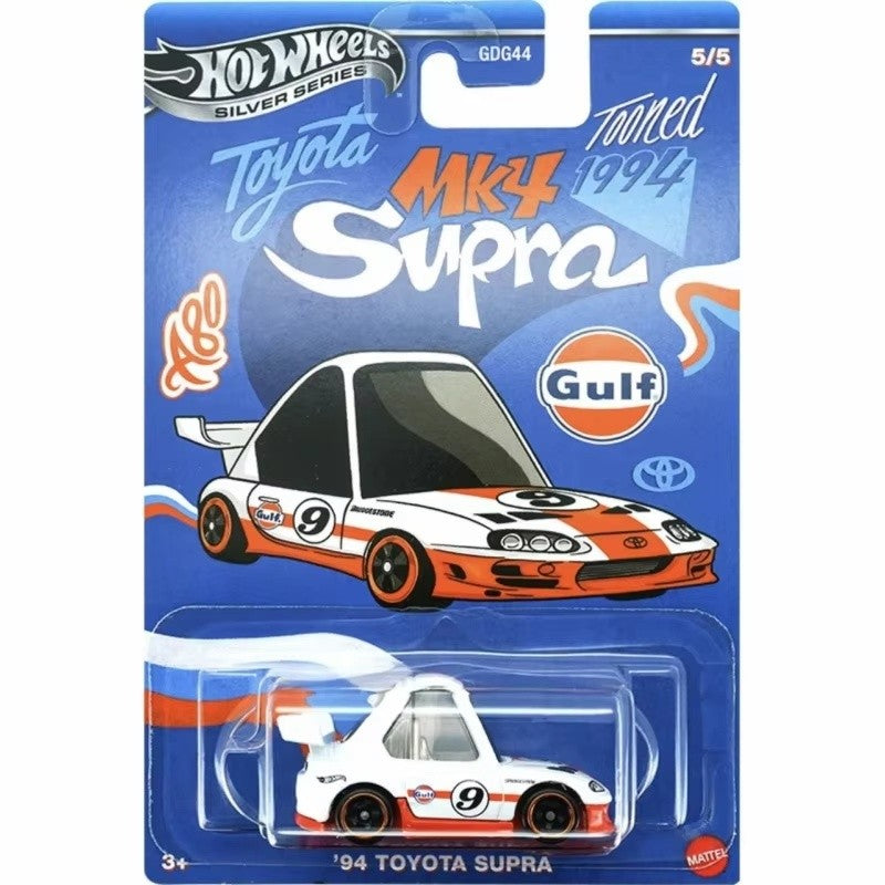Hot Wheels Silver Series Gulf Tooned Toyota Supra Chevrolet Volkswagen Golf 1/64 Diecast Model Car Model Collection Toy Gift
