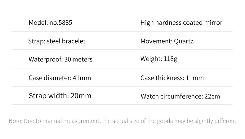 OLEVS Men's Watches Trend Luxury Fine Steel Strap Big Date Original Brand Quartz Wristwatch for Man Waterproof Luminous 5885 New
