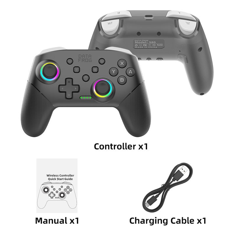 DATA FROG Wireless Pro Game Controller Bluetooth Gamepad With 1000mAh Battery Programmable Turbo Function For Nintendo Switch Sw