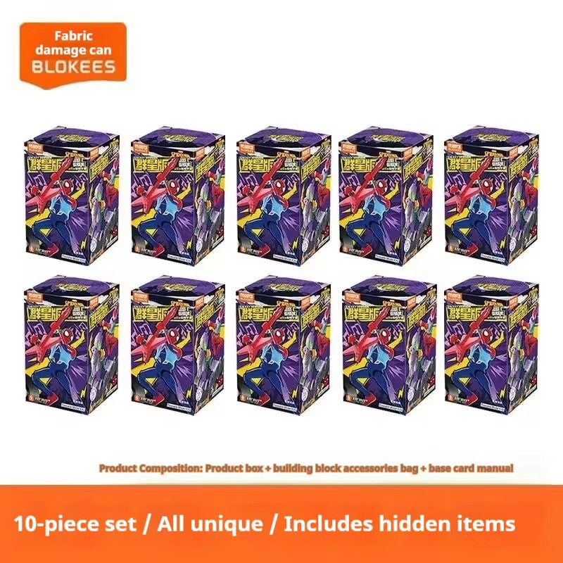 Blokees Hobie Brown Spider-Man Green Goblin Sandman Electro Shocker Spider-Man 2099action Figure Assembly Collection Toys Gifts