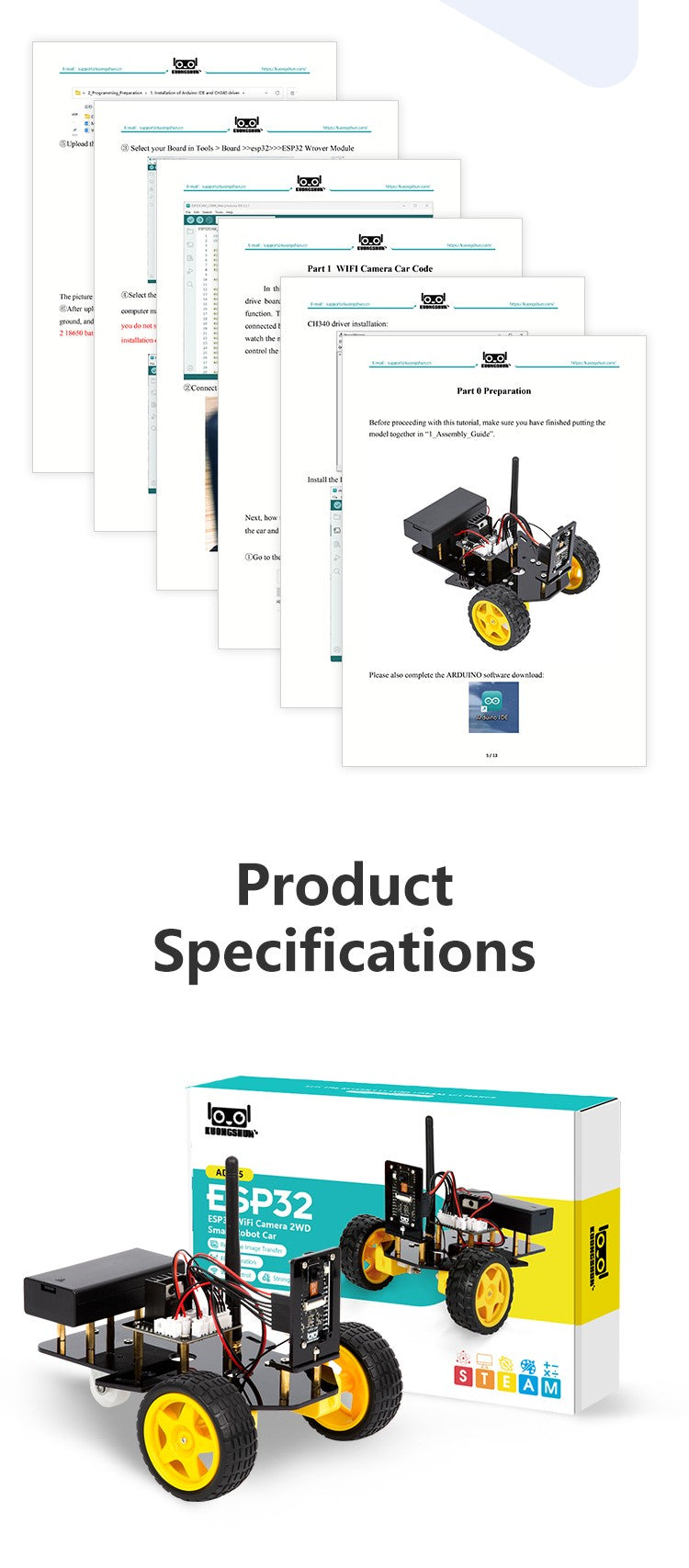 ESP32 Smart Robot Car Kit Remote Control Car for Arduino Programming Project STEM Education Science Coding Kit