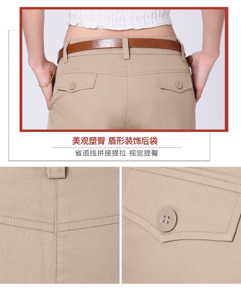 New Women'S Summer Thin Casual Pure Color Shorts Korean Fashion And Versatile Comfortable Slimming Pure Cotton 3-Point Pants