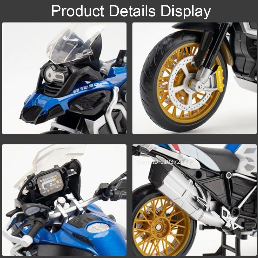 1:12 Suzuki GSX1000R R1250GS Alloy Diecast Toys Motorcycle Models Car with Light Shock Absorption Miniature Motorbike Boys Gifts