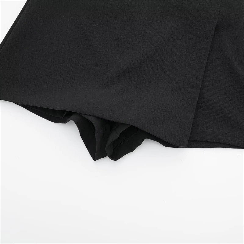 MUJER 2025 Asymmetric Skort For Women Black High Waist Mini Skirt Shorts Women Casual Bermuda Shorts Woman Summer Skirt Shorts