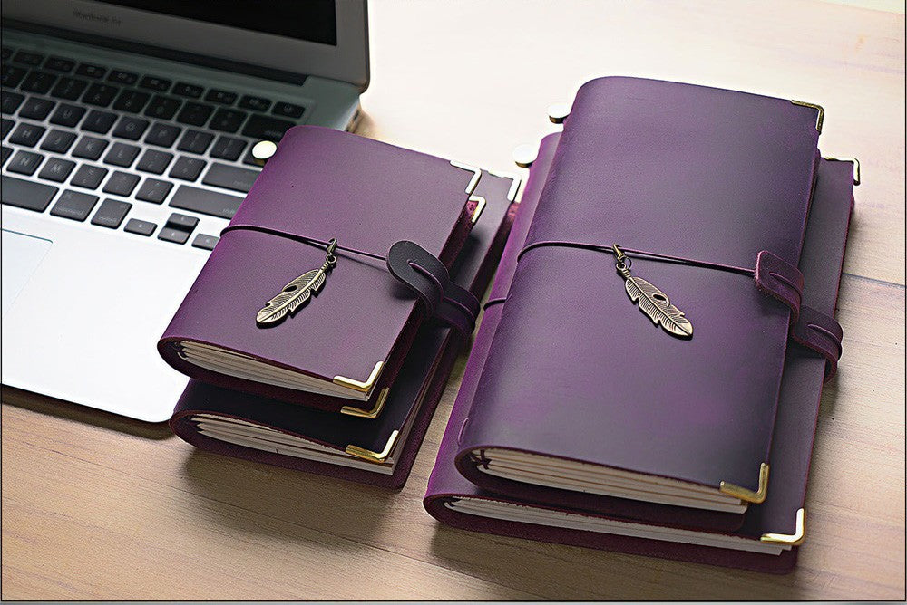 100% Genuine Leather Journal Refillable Travel Notebook Retro DIY Handmade Diary Sketchbook School Office Gift Customized