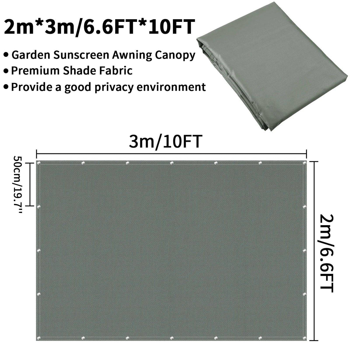 Waterproof Straight Edge Sun Shade Sail with Grommets Garden Sunscreen Pergola Shade Cover Canopy For Outdoor Garden Patio Tent