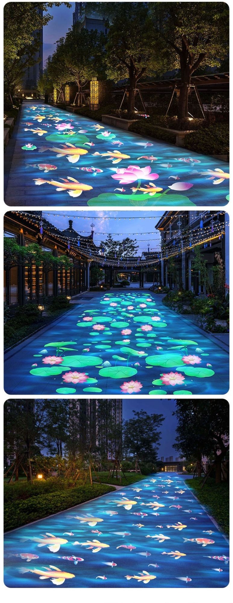 Outdoor Dynamic Water Ripple Projector Lotus Pattern Spotlight for Creative Garden Patio Yard Atmosphere Lighting