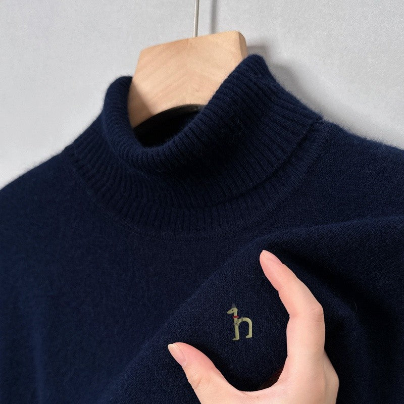 Hot Sales Autumn Winter New Men's Long Sleeve High Neck Pullover Sweater Luxury Quality Print Soft Warm Knitted Fashion Menswear