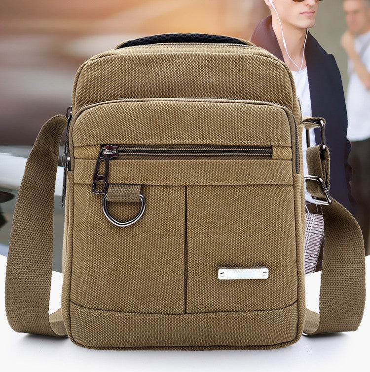 Canvas Shoulder Bag Men's New Korean Style Canvas Messenger Bag Outdoor Leisure Travel Portable Shoulder Bag Purse Handbag