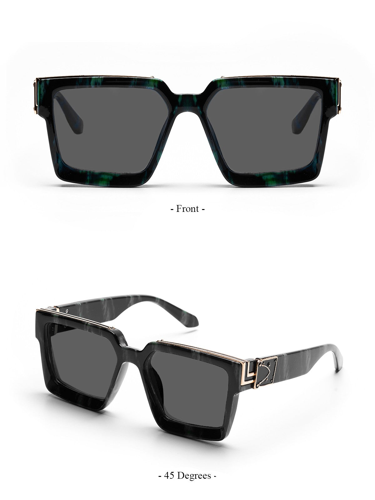 Ruiao Retro Black Millionaire Shades Luxury Sunglasses 2025 For Men Designer Famous Brand Square Sun Glasses Man Women Sunglass