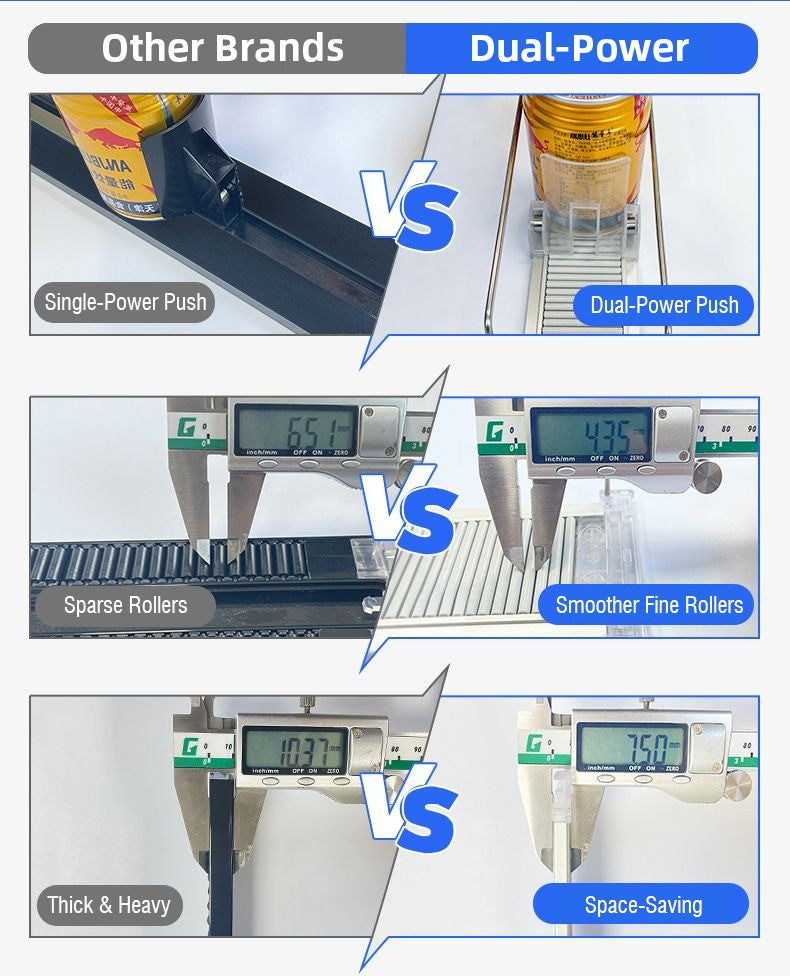 1-5pcs Automatic Beverage Pusher Supermarket Freezer Home Refrigerator Self-Sliding Track Organizer Cans Bottles Cola Drinks