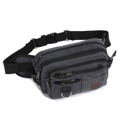 Men's waist bag, travel bag with adjustable shoulder straps, ideal for outdoor hiking and camping