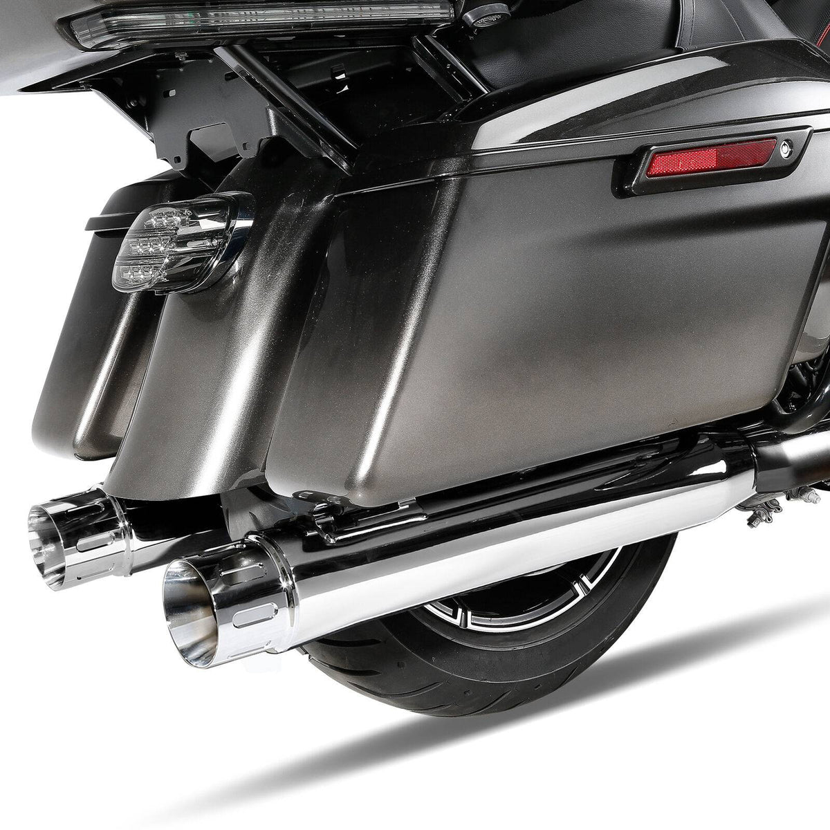 Motorcycle Slip On Mufflers Exhaust Pipes For Harley Street Glide Road King Electra Glide Ultra Limited FLTRX 2017-2022 2021 18