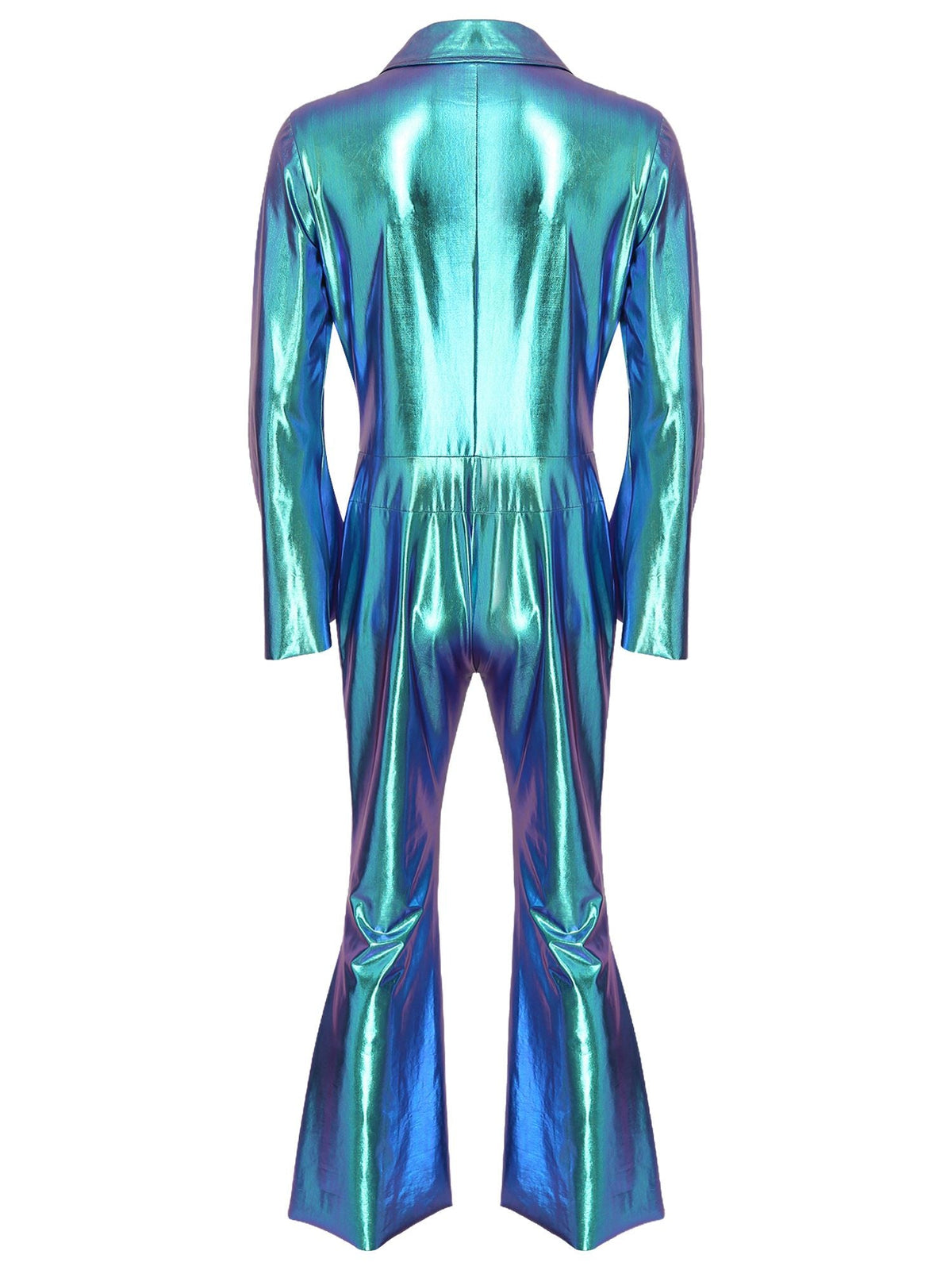 Men Bell Bottom Pants Jumpsuit Rompers Vintage 80s Disco Hippie Costume for Rock Jazz Dancewear Musical Theme Party Dress-up