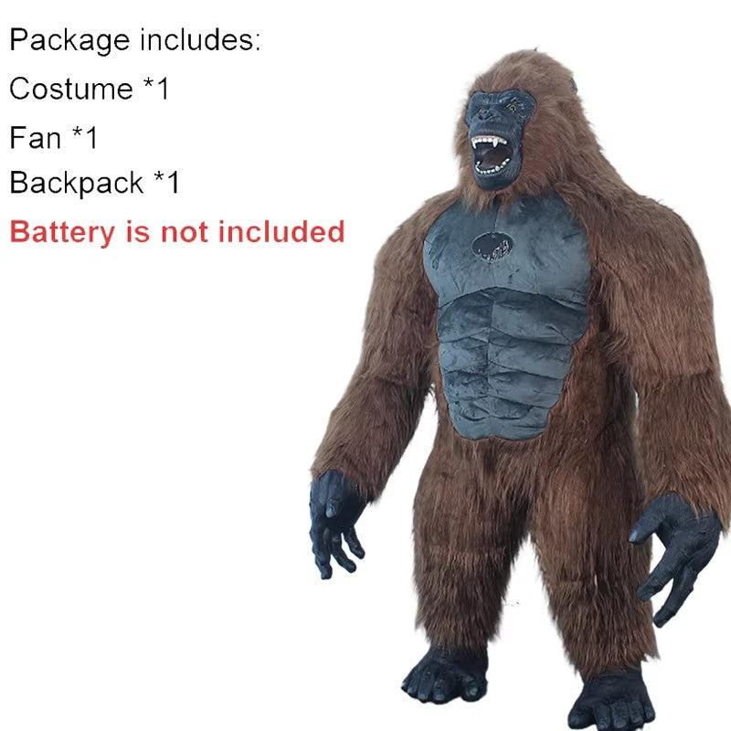 US stock Inflatable Polar Bear Costume Mascot for Advertising Christmas Halloween Adult Fursuit Panda Gorilla Carnival Suit