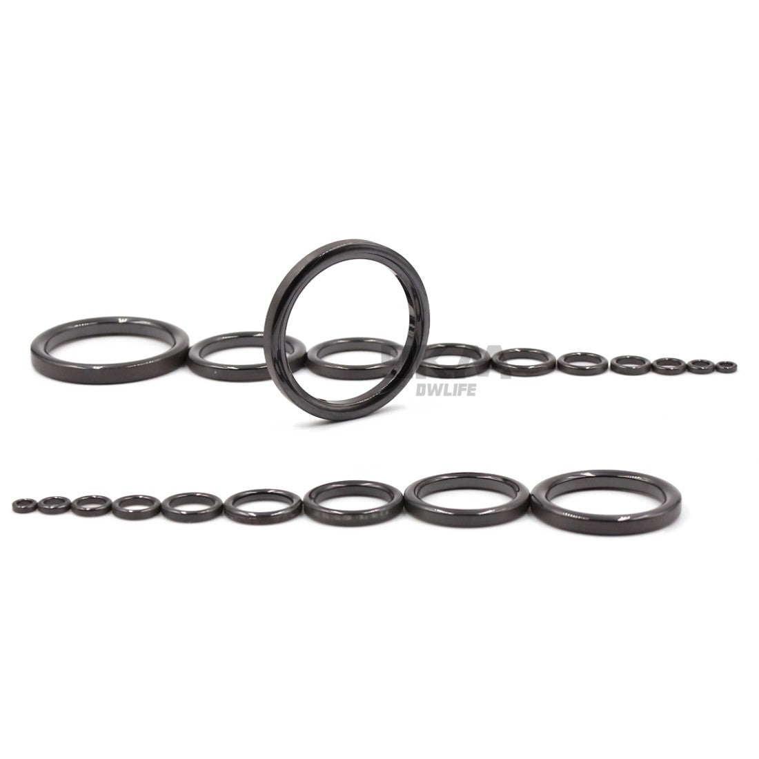 Fishing Rod Guides Ring 10Pcs~100Pcs Wear Resistant Ceramic Guide Ring Rod Repair Replacement Kit Alconite Ring Black 6mm~47.3mm