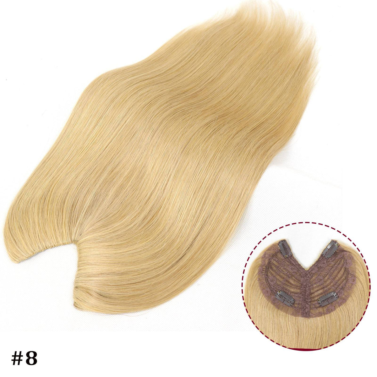 V Shape Clip In Human Hair Extensions Invisible Brown Blonde Highlight Toppers For Women Straight Brazilian Remy Hair 16Inch