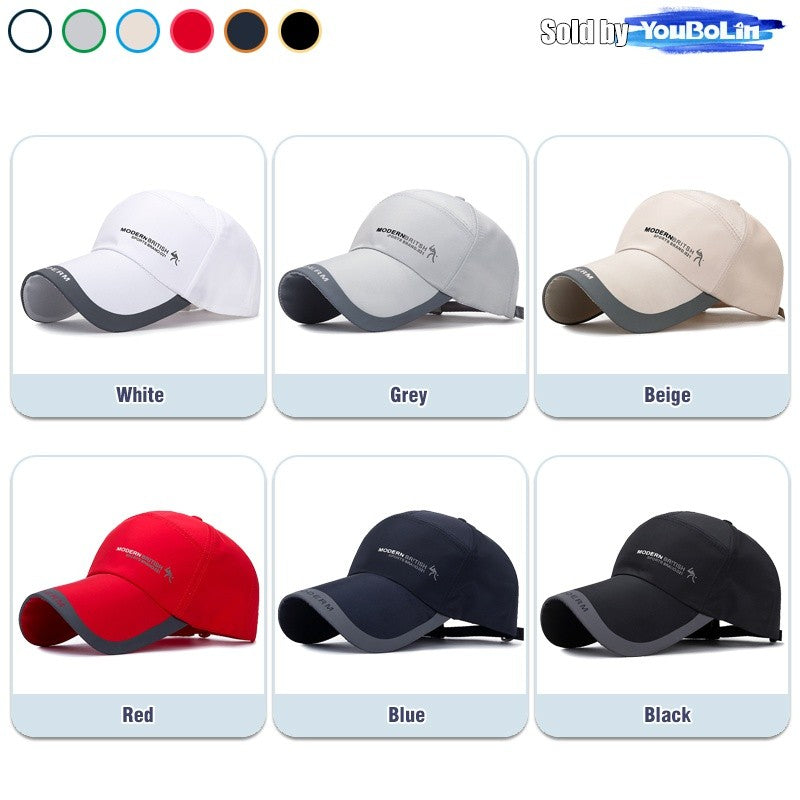 Summer Extended Brim Simple Thin Quick-Drying Adjustable Baseball Cap Fishing Hat Trucker Caps Dad Hats