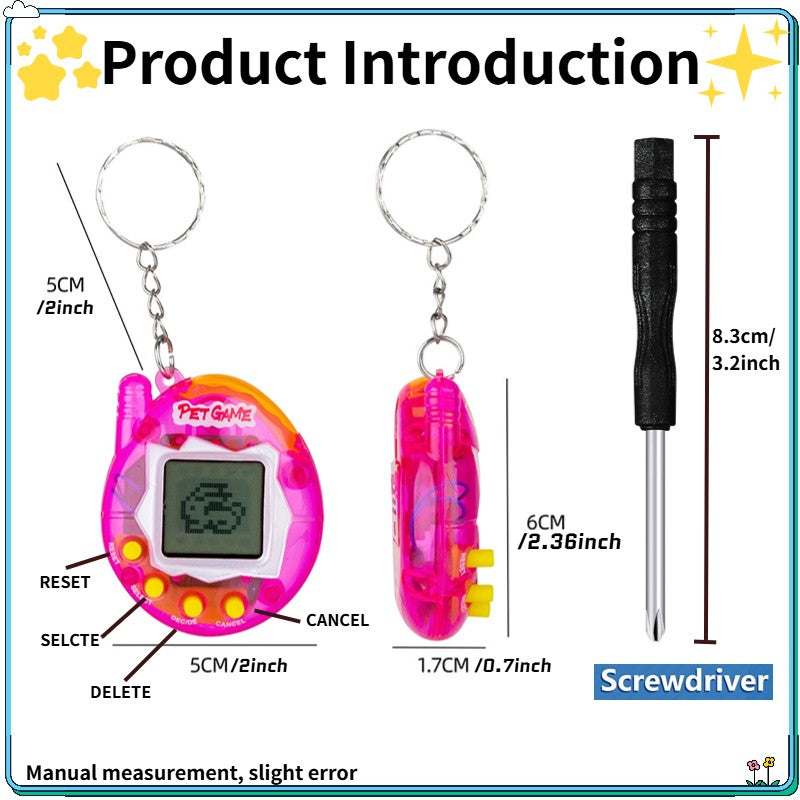 6-48PCS Virtual Pet Keychain Digital Pet Electronic Handheld Game Video Game Party Birthday Nostalgic 90s