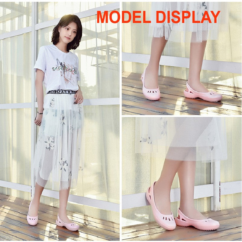 Certified Satihu Summer New Lightweight Anti Slip Hole Shoes Clog For Women's Flat Bottom Sandals Nurse Outdoor Beach Jelly